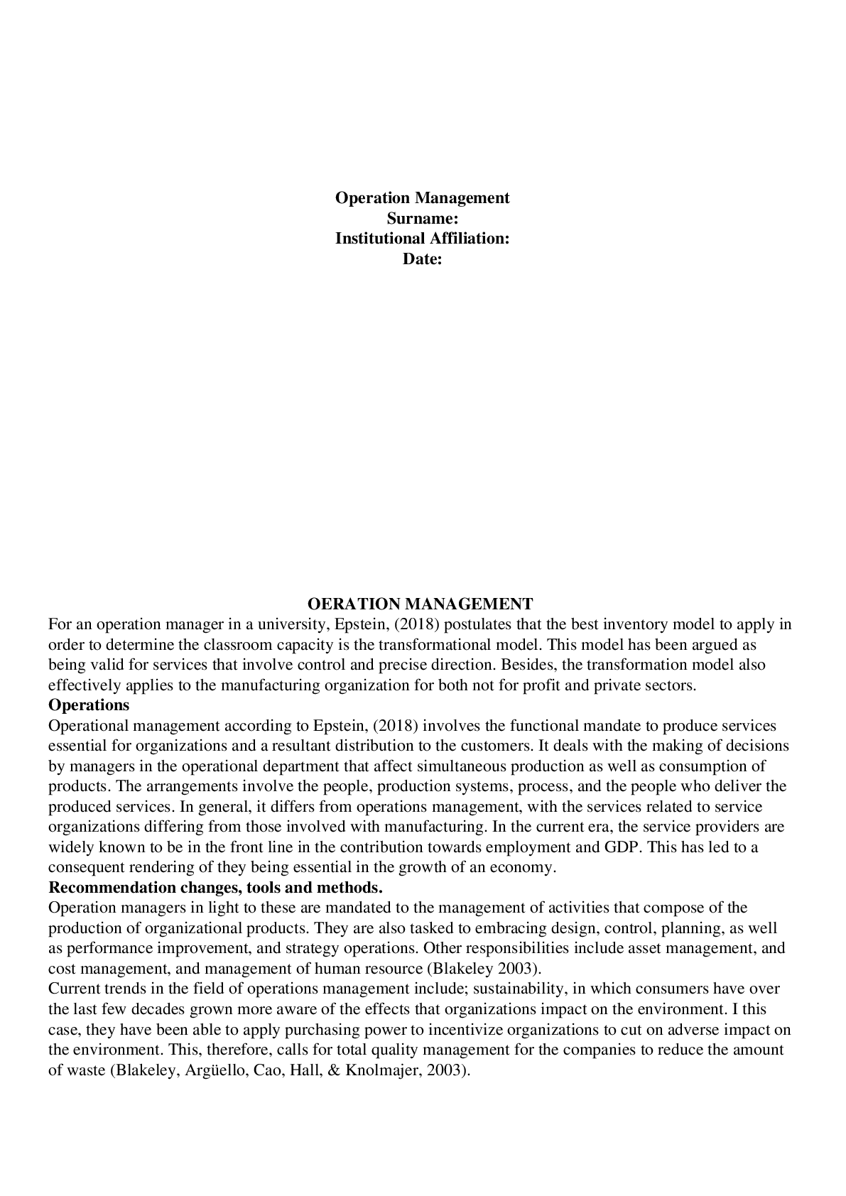 Preview image for U‌‍‌‌‍‌‍‍‌‌‌‍‌‍‍‌‍‍‍sing chapter 15 in the Service Management text makes the point that service capacity (e.g., seats on an aircraft) has characteristics s‌‍‌‌‍‌‍‍‌‌‌‍‌‍‍‌‍‍‍imilar to inventories. What inventory model would you apply, as an operation manager for a university, to determine classroom capacity‌‍‌‌‍‌‍‍‌‌‌‍‌‍‍‌‍‍‍?